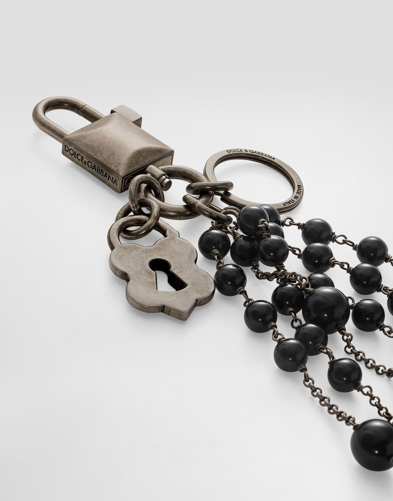 Nøgleringe Dolce & Gabbana Dolce & Gabbana Beaded Jewel Charms Keyring Metalisk | BI3443AX9458Z888, 1