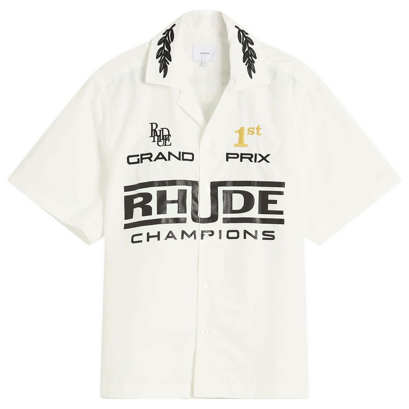 Skjorte Rhude Rhude Champions Snap Shirt, Size Large Hvid | RHPS25SR010050075