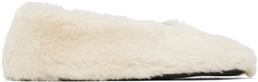 Sneakers og sko Khaite Fuzzy 'The Marcy' Slippers Hvid | F4038-794, 0