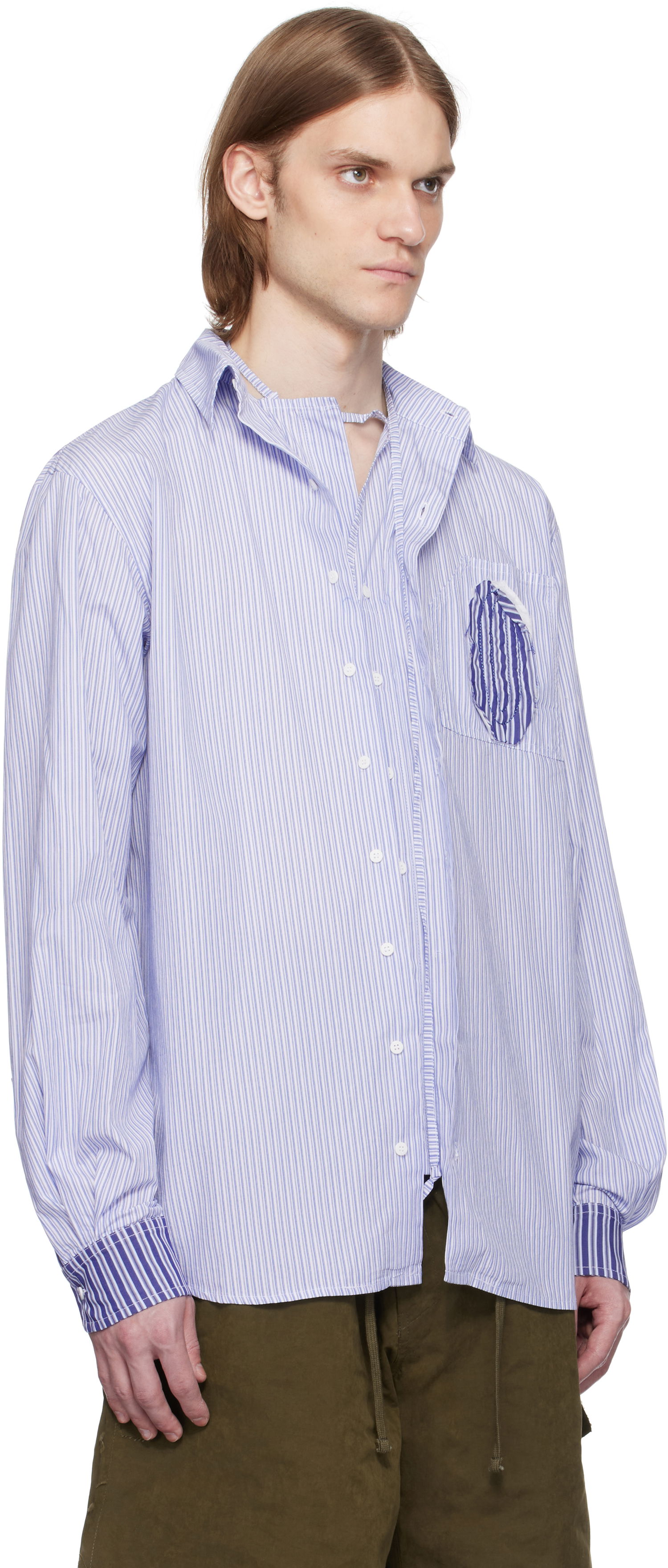 Skjorte Ottolinger Ottolinger Oversized Striped Shirt Blå | 111-400311-02, 1