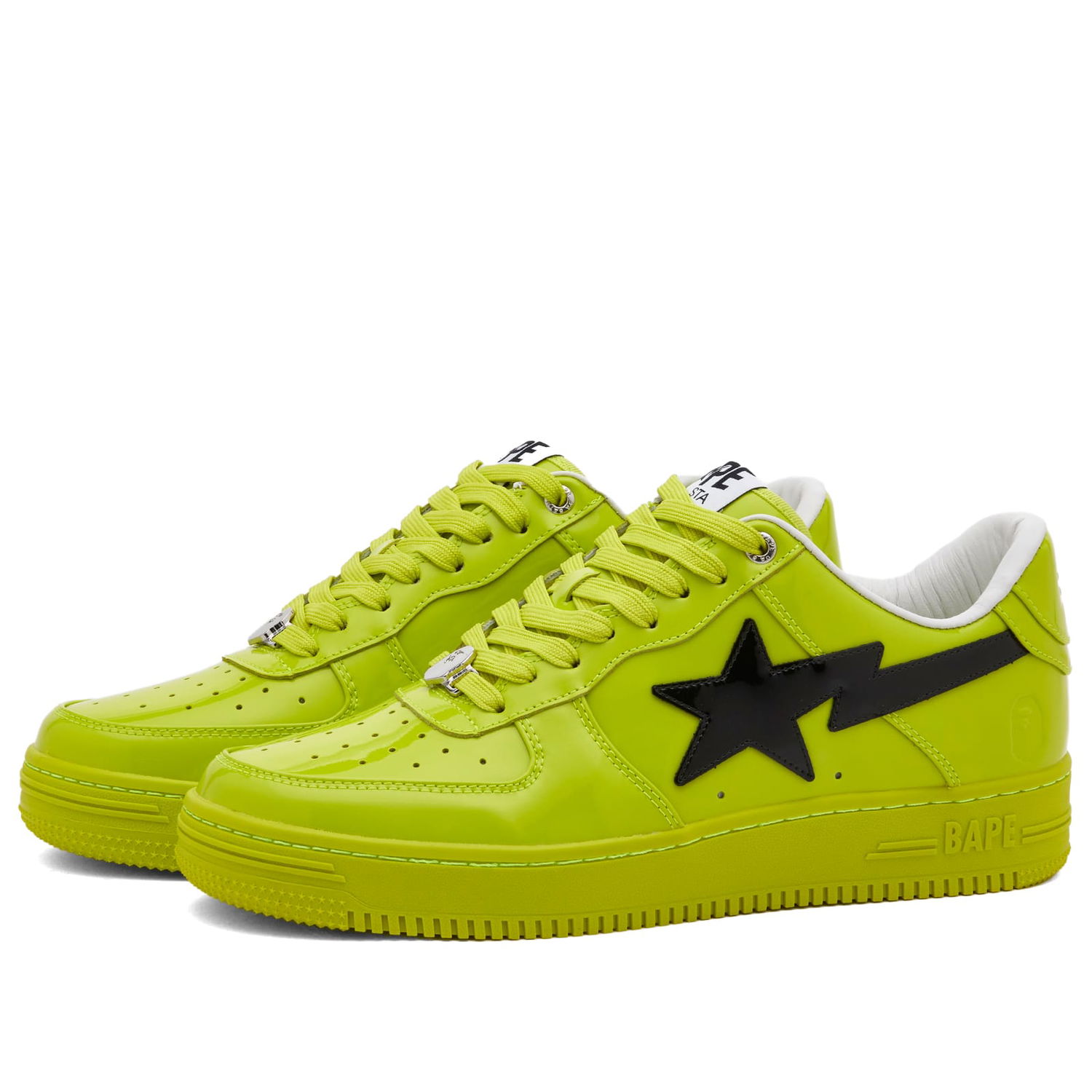 Sneakers og sko BAPE A Bathing Ape Men's BAPE Sta Painted Leather Sneakers in Yellow, Size UK 8 | END. Clothing Gul | 001FWK301302M-YLW, 0