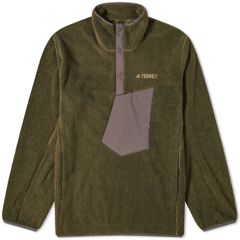 Sweatshirt adidas Originals XPL PILE SNAP Olive Strata Grøn | IN0011