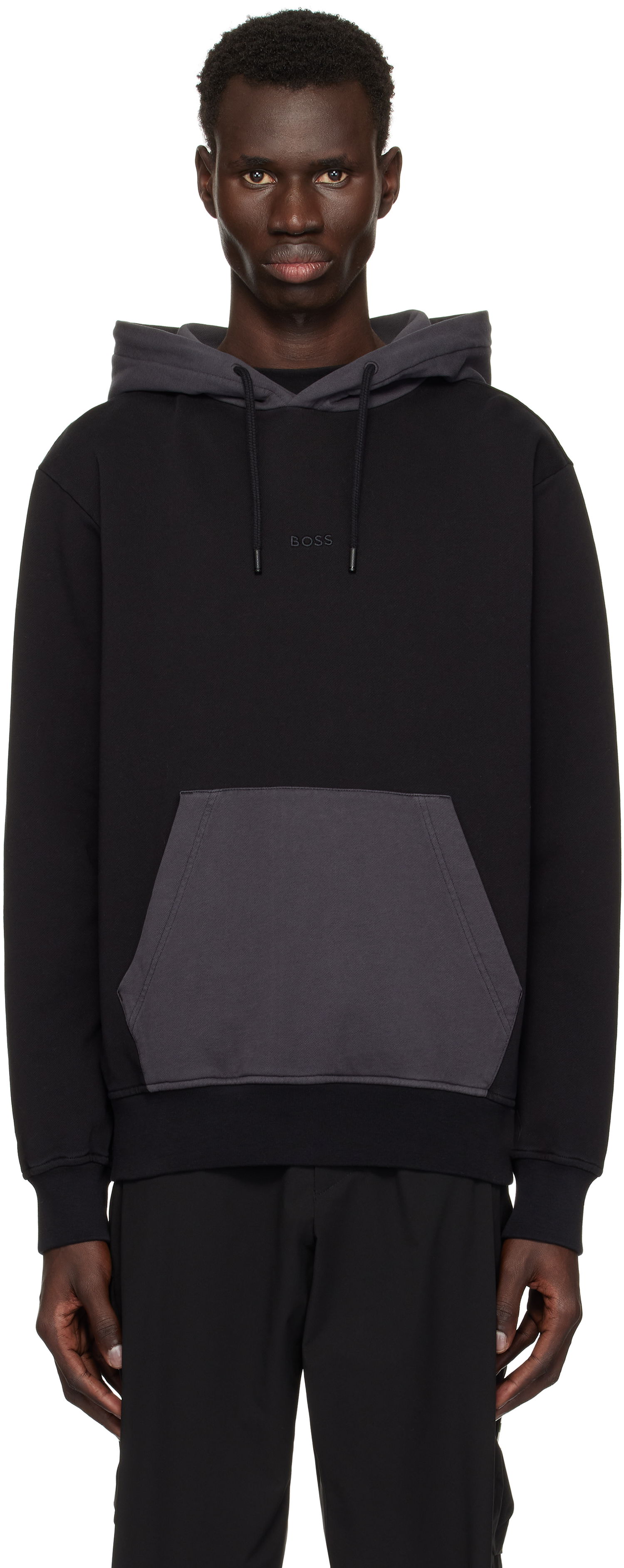 Sweatshirt BOSS BOSS Embroidered Logo Hoodie Sort | 50531418, 0