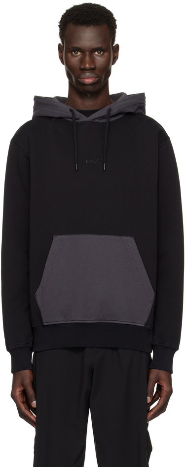 Sweatshirt BOSS BOSS Embroidered Logo Hoodie Sort | 50531418, 0