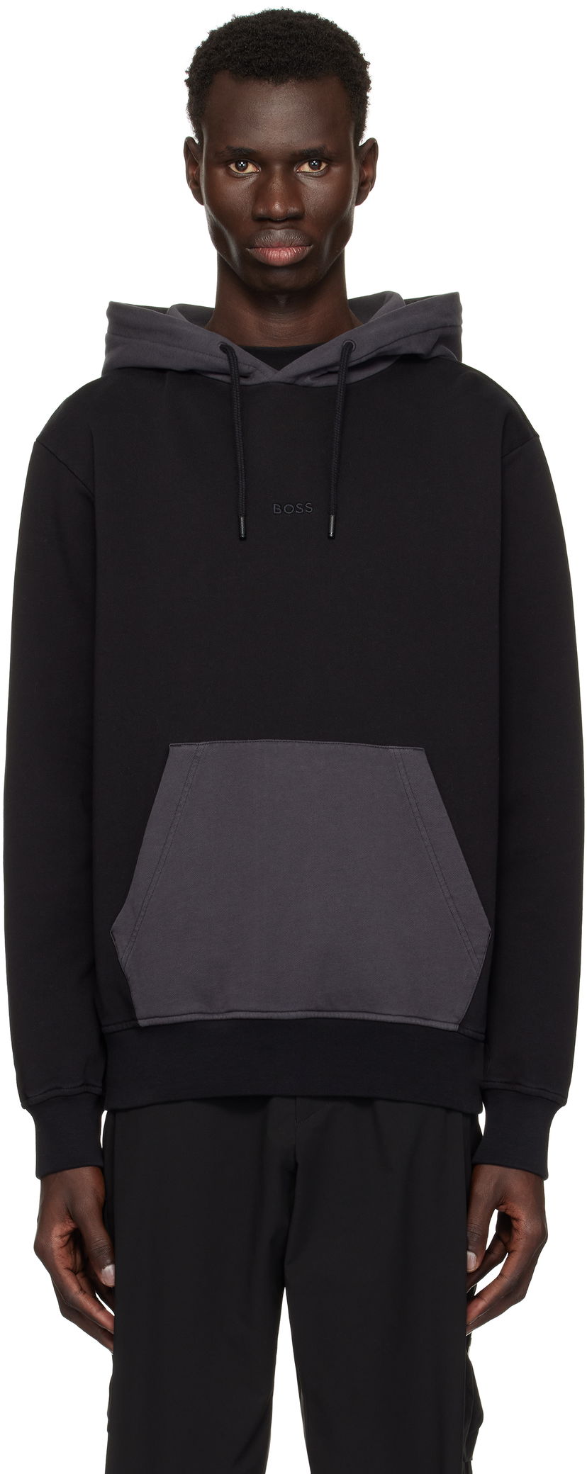 Sweatshirt BOSS BOSS Embroidered Logo Hoodie Sort | 50531418