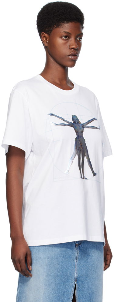 T-shirt Stella McCartney Vitruvian Woman Graphic T-Shirt Hvid | 6J01583SPY84, 4