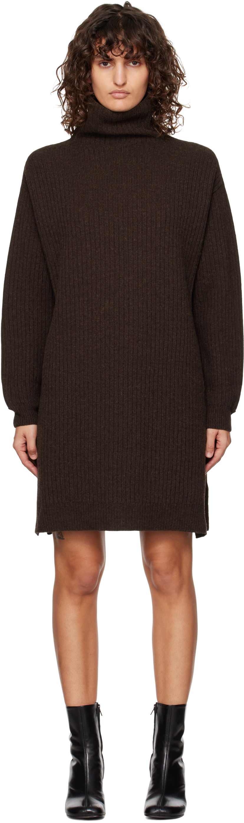 Kjole LEMAIRE Midi Turtleneck Dress Brun | DR1089 LK1027