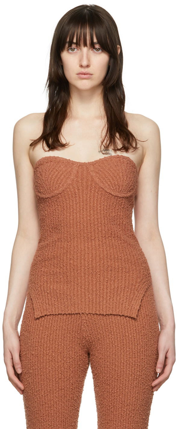Tanktop Helmut Lang Exclusive Textured Knit Camisole Orange | L04HW706