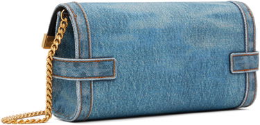 Skuldertaske Balmain Denim Crossbody Pouch Bag Blå | EN1LE596TDEN, 2