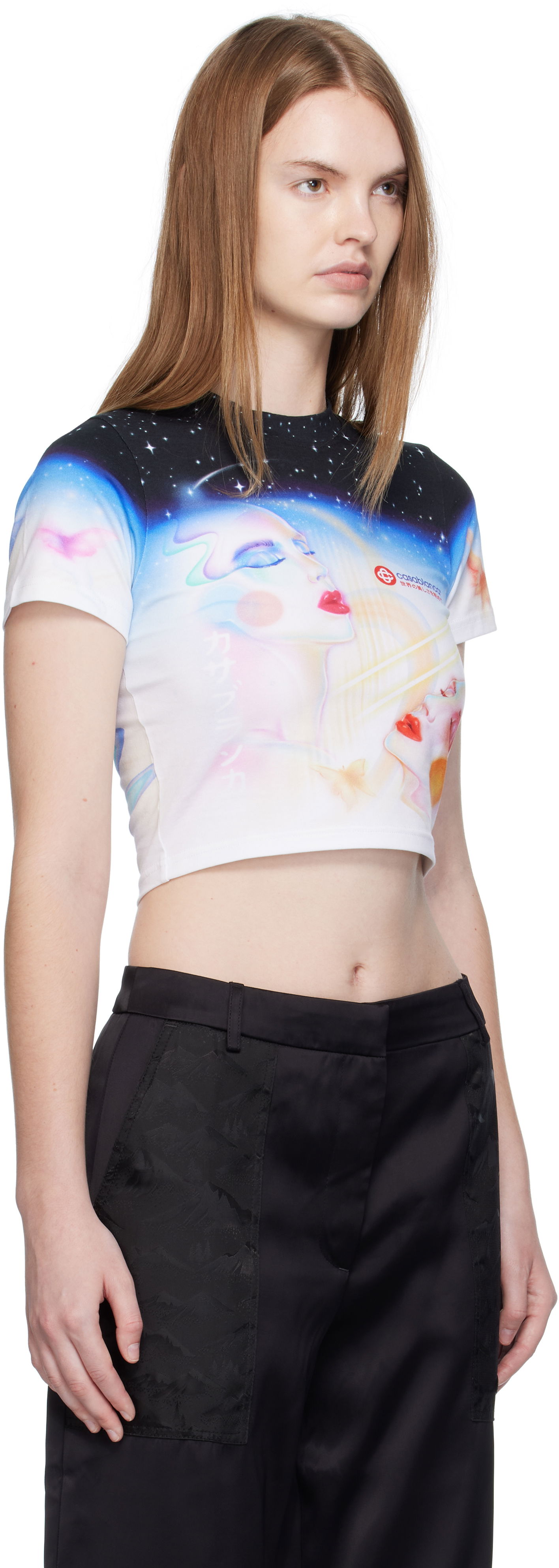 Crop top Casablanca Casablanca Galactic Connection Cropped T-Shirt Flerfarvet | WPF25-JTS-009-01, 1