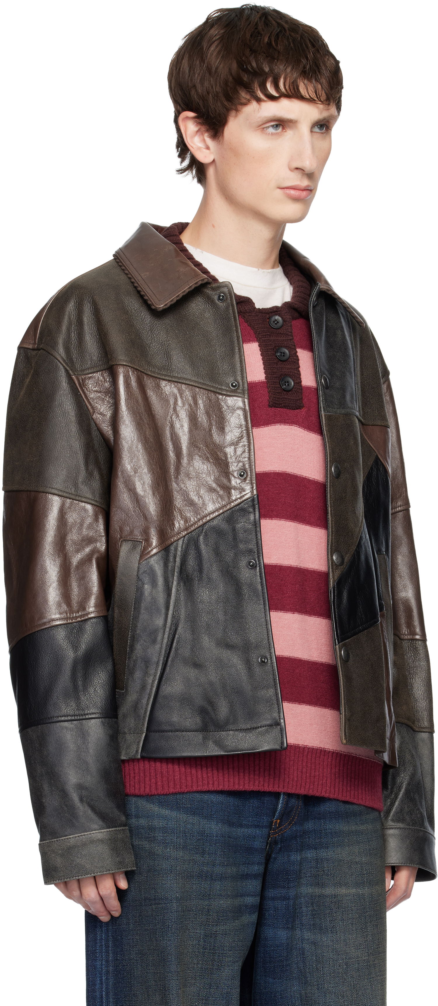 Jakke Andersson Bell Patchwork Leather Jacket Flerfarvet | awa730u, 1