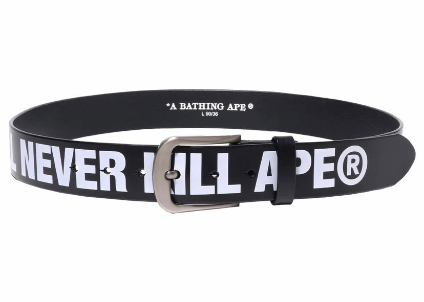 Bælter BAPE BAPE A Bathing Ape Leather Belt Black Sort | 1J80-188-003