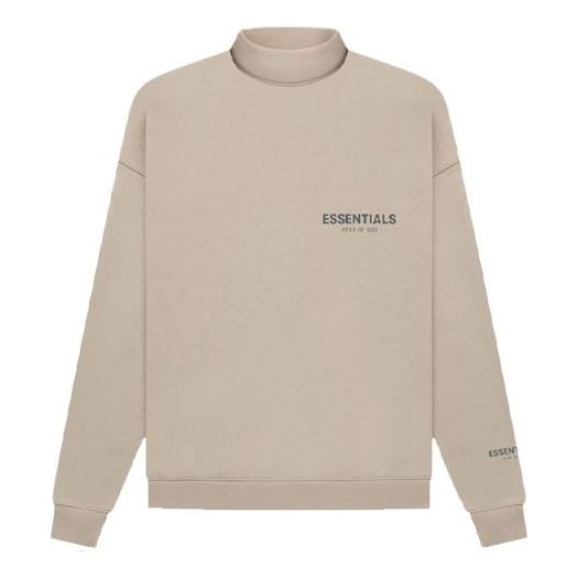 Sweater Fear of God Essentials Pullover Mockneck Sweatshirt Beige | FOG-FW21-146
