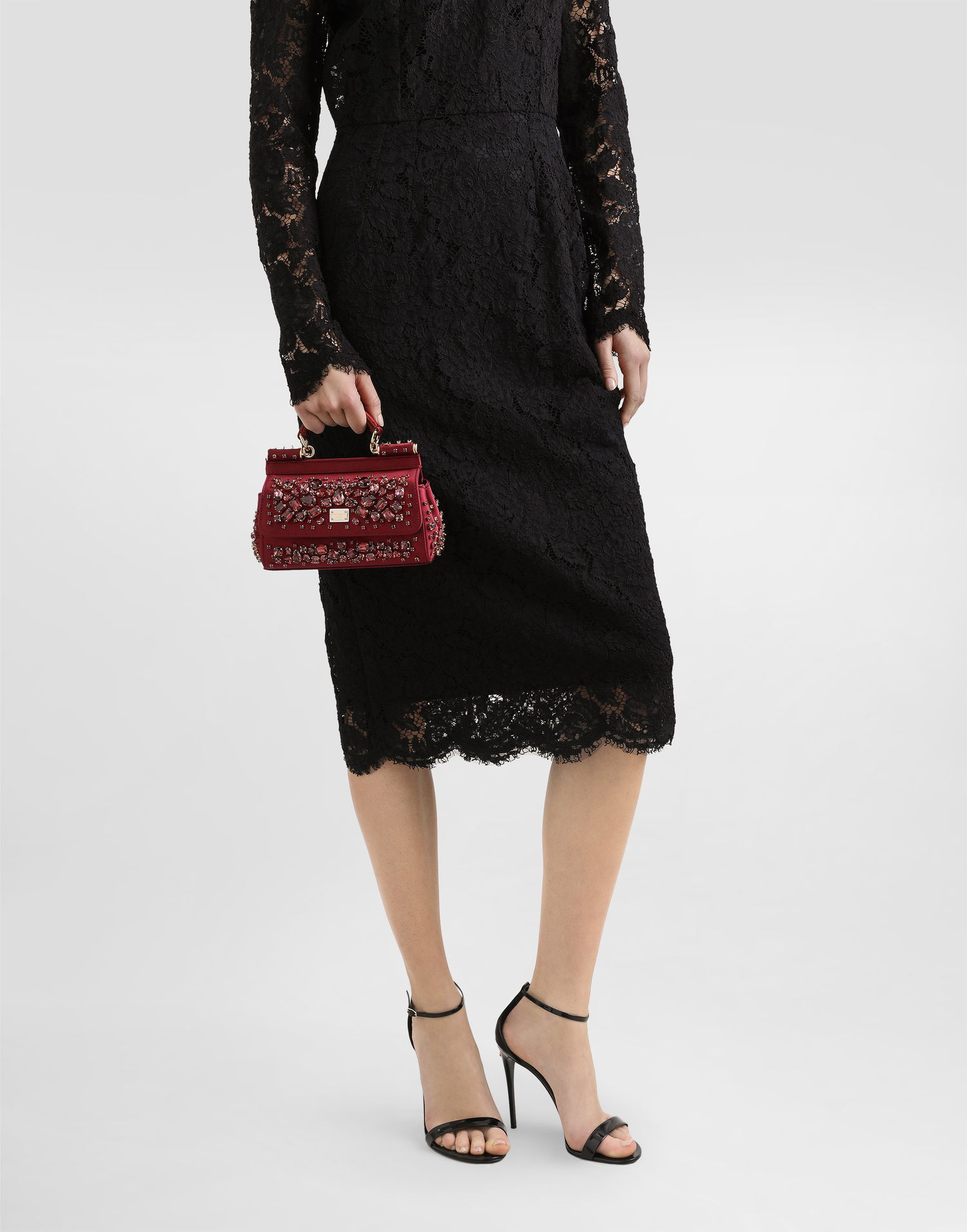 Håndtaske Dolce & Gabbana Small Sicily Embellished Handbag Rød | BB7116C9S4880305, 1