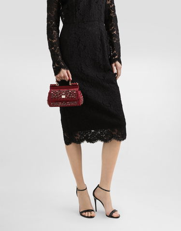 Håndtaske Dolce & Gabbana Small Sicily Embellished Handbag Rød | BB7116C9S4880305, 1