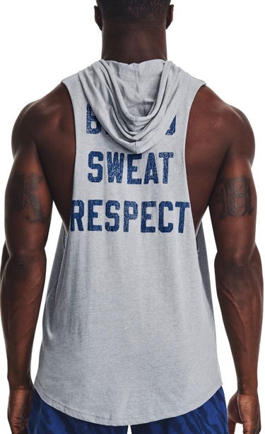 Tanktop Under Armour Project Rock Bull Sleeveless Hoodie Grå | 1376939-035, 1