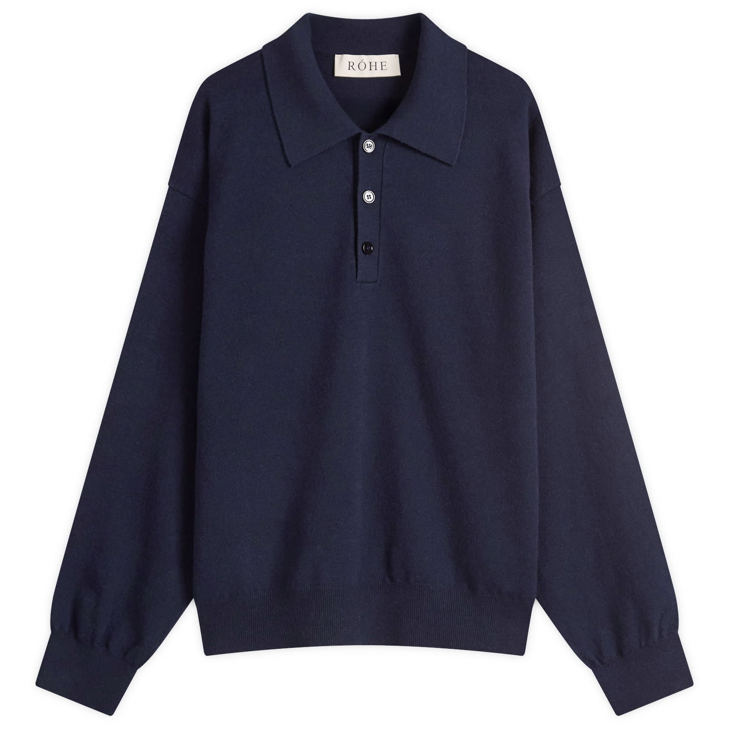 Sweater Róhe Rohe Knitted Long Sleeve Polo Mørkeblå | 314-23-413, 0