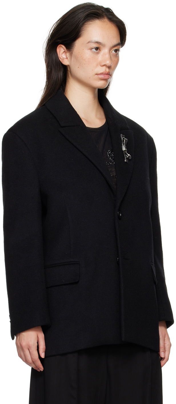 Jakke Blumarine Blumarine Bijoux Pin Blazer Sort | A422S083A, 1