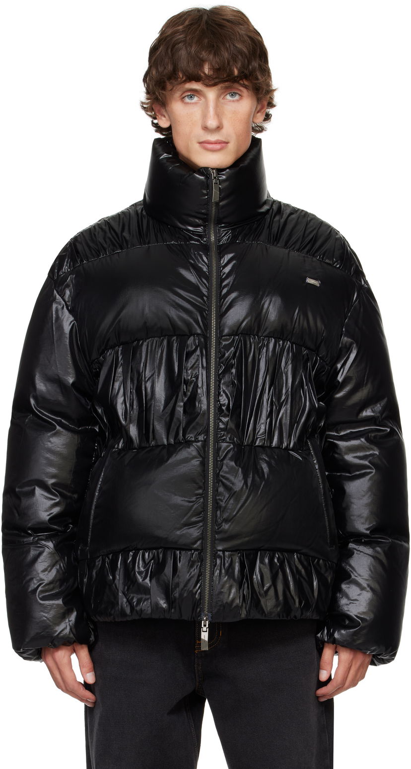 Puffer jakke ADER ERROR Gathered Down Jacket Sort | BN01FWDW0101BK