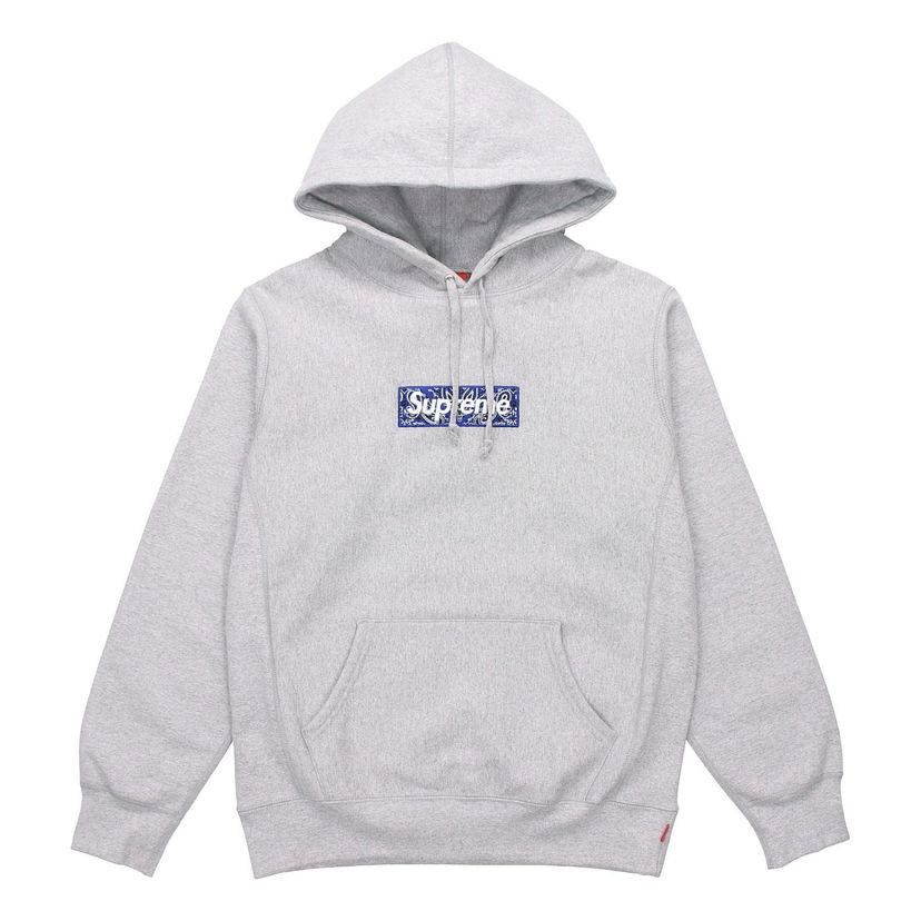Sweatshirt Supreme Supreme Bandana Box Logo Hooded Sweatshirt Grå | SUP-FW19-10830