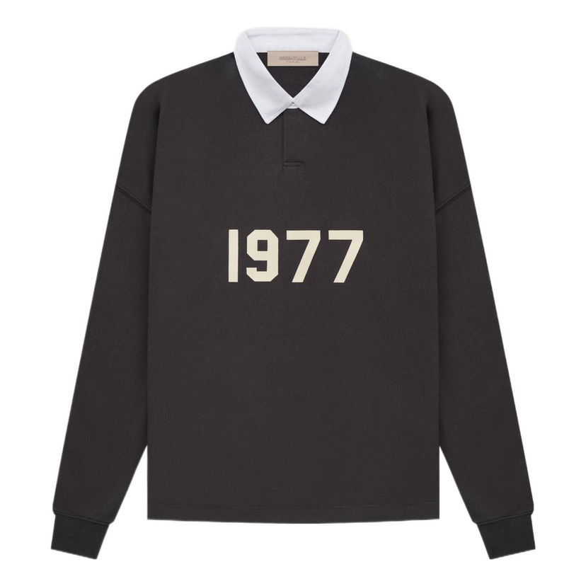 Polo skjorte Fear of God Essentials 1977 Henley Rugby Polo Sort | FOG-SS22-123