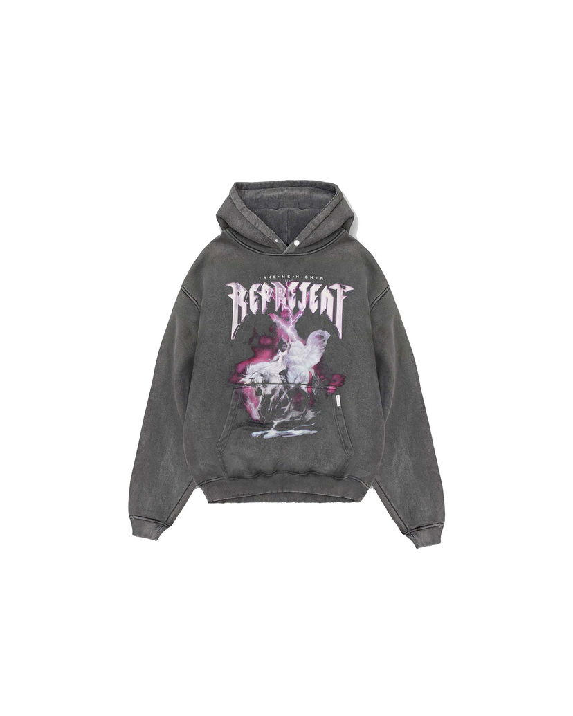 Sweatshirt Represent Clo Represent Take Me Higher Hoodie Vintage Grey Grå | MH4018-20