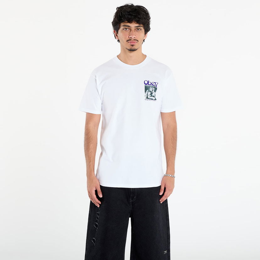 T-shirt OBEY OBEY Stop Worry Now T-Shirt Hvid | 165264127-WHT