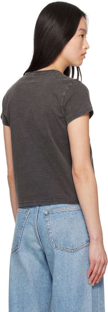 T-shirt Alexander Wang Alexander Wang Distressed Logo Shrunken T-Shirt Grå | 4CC2251540, 2