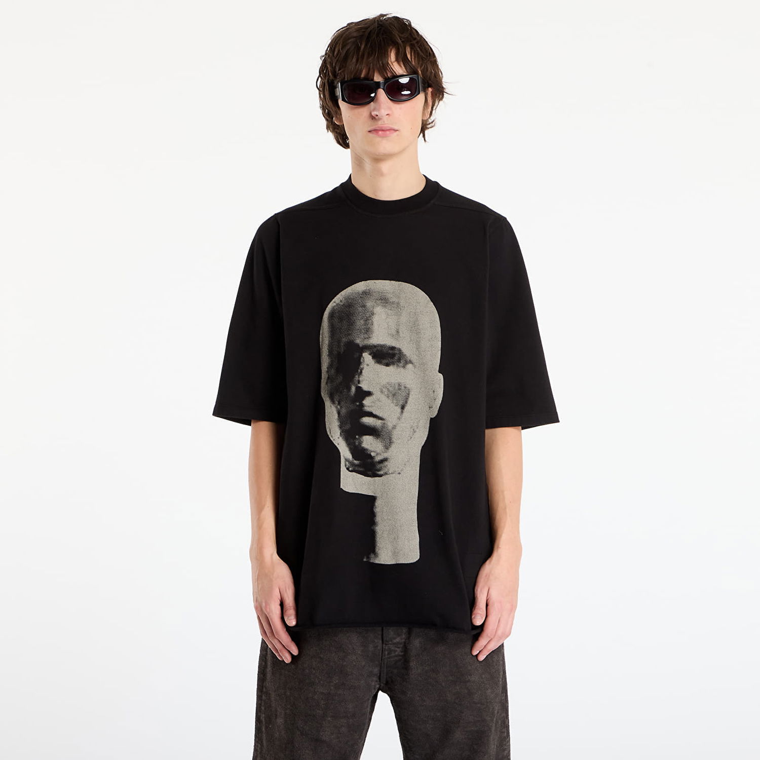 T-shirt Rick Owens Rick Owens DRKSHDW Jumbo Short Sleeve T-Shirt with Head Print Sort | DU02E7274 RIGEP1 0908, 0