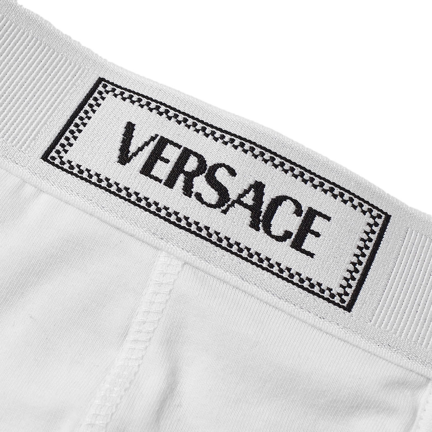 Undertøj og sokker Versace Men's Logo Boxer Trunk White Hvid | 1014037-1A09984-1W000, 1