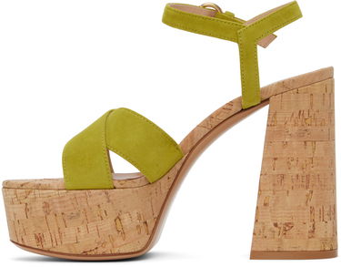 Sneakers og sko Gianvito Rossi Bebe Cork Platform Sandals Grøn | G31522.70RIC.CSG, 2