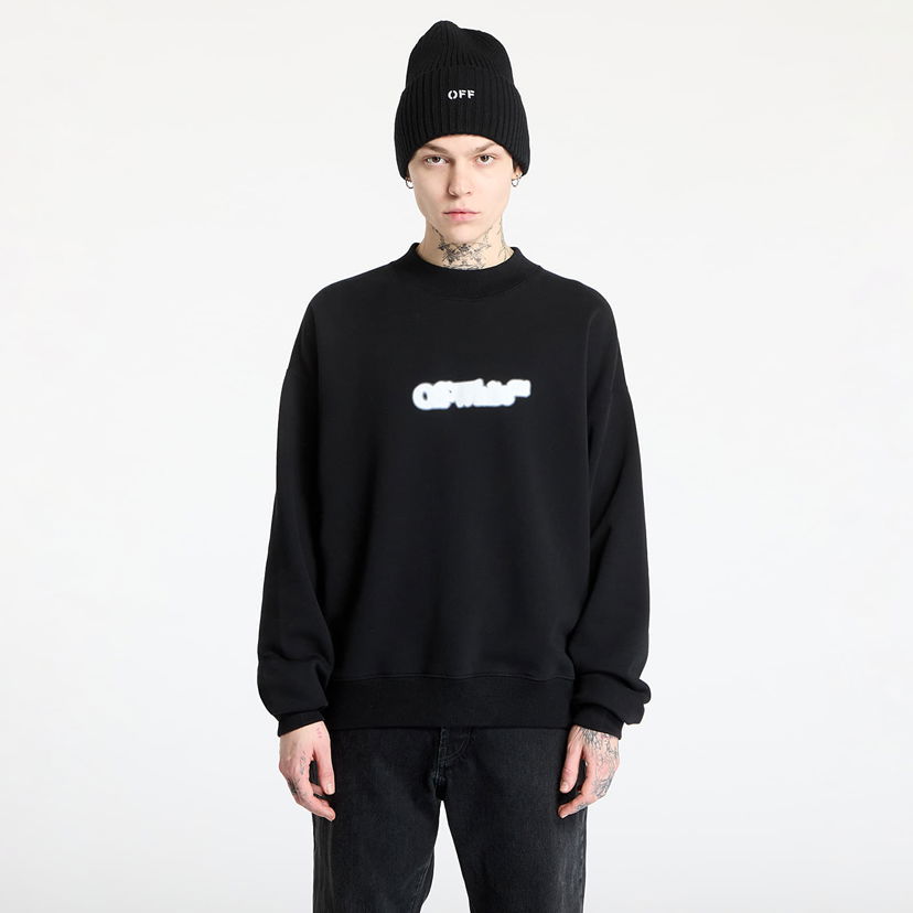 Sweatshirt Off-White Off-White Spray Arrow Skate Crewneck Sort | OMBA054S25FLE0041001