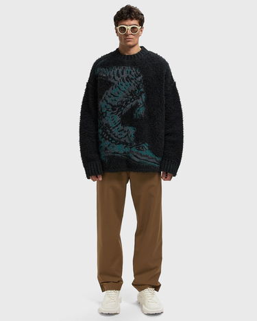 Sweater Lacoste Crocodile Intarsia Knit Sweater Sort | AH3746-1LI, 2