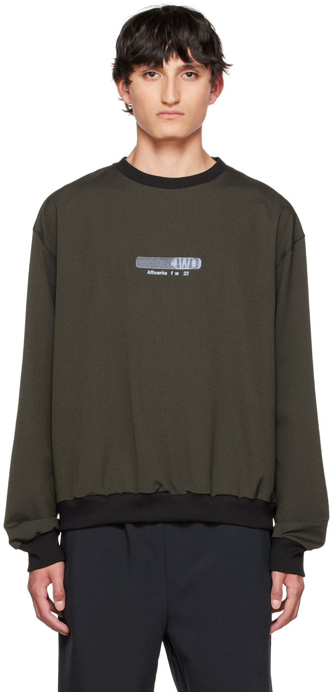 Sweatshirt AFFXWRKS Logo-Print Relaxed-Fit Sweatshirt Grøn | FW22ML01