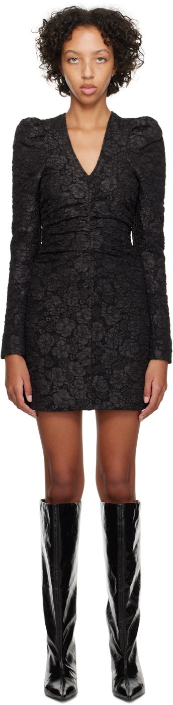 Kjole GANNI Jacquard Minidress Sort | F8497, 0