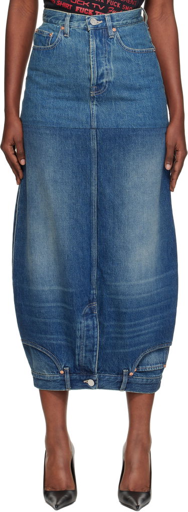 Nederdel VETEMENTS Vetements Double Denim Midi Skirt Blå | WH76DK880VBBG, 0