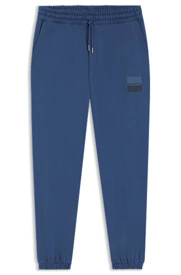 Joggingbukser BOSS HUGO Cotton-Terry Tracksuit Bottoms with Split Logo Blå | 50542866, 0