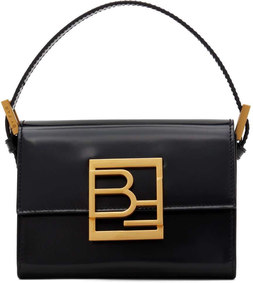 Håndtaske BY FAR Mini Patent Leather Shoulder Bag Sort | 21FWFRNOBLWSMA, 0