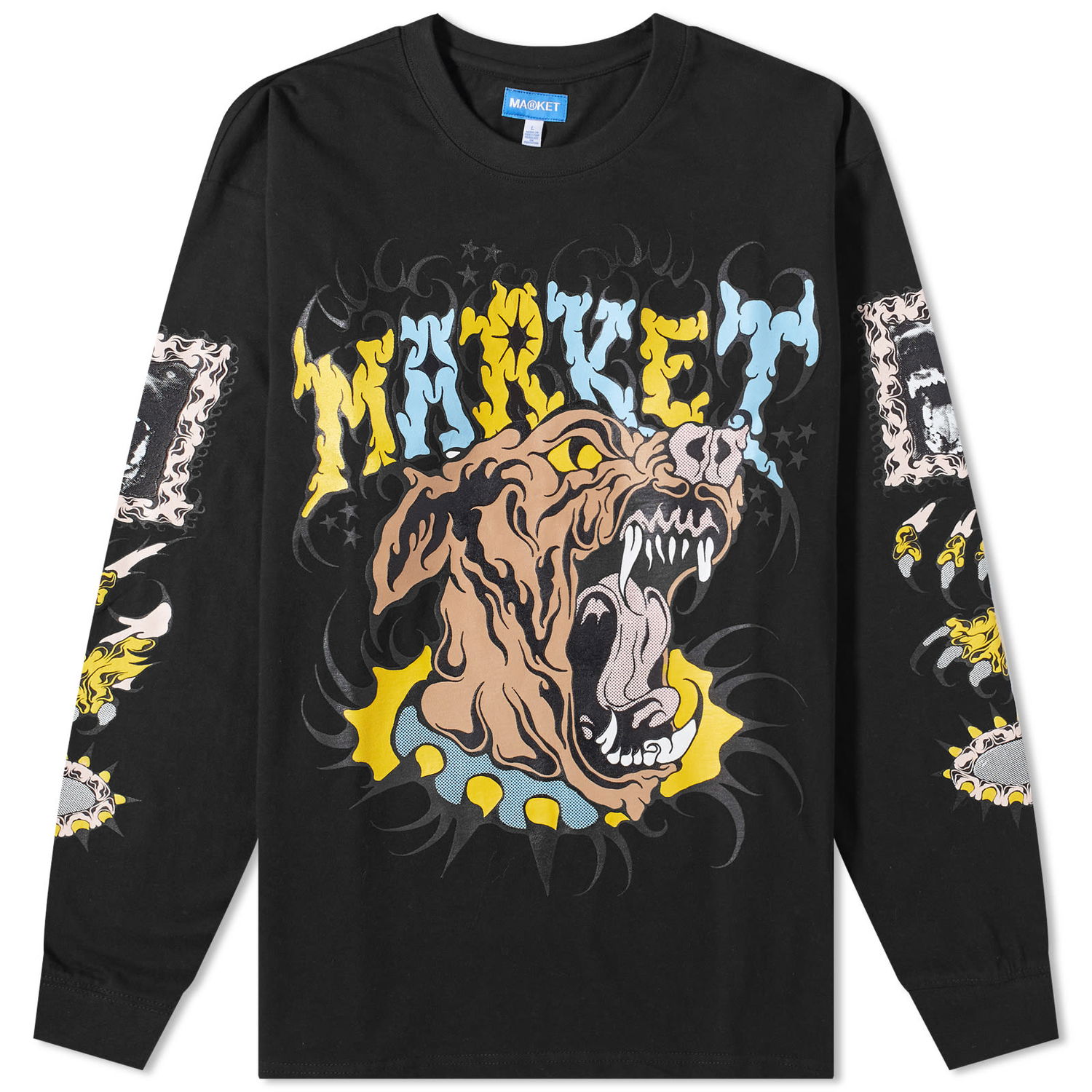 T-shirt MARKET Warped Beware T-Shirt Sort | 398000373-BLK, 0
