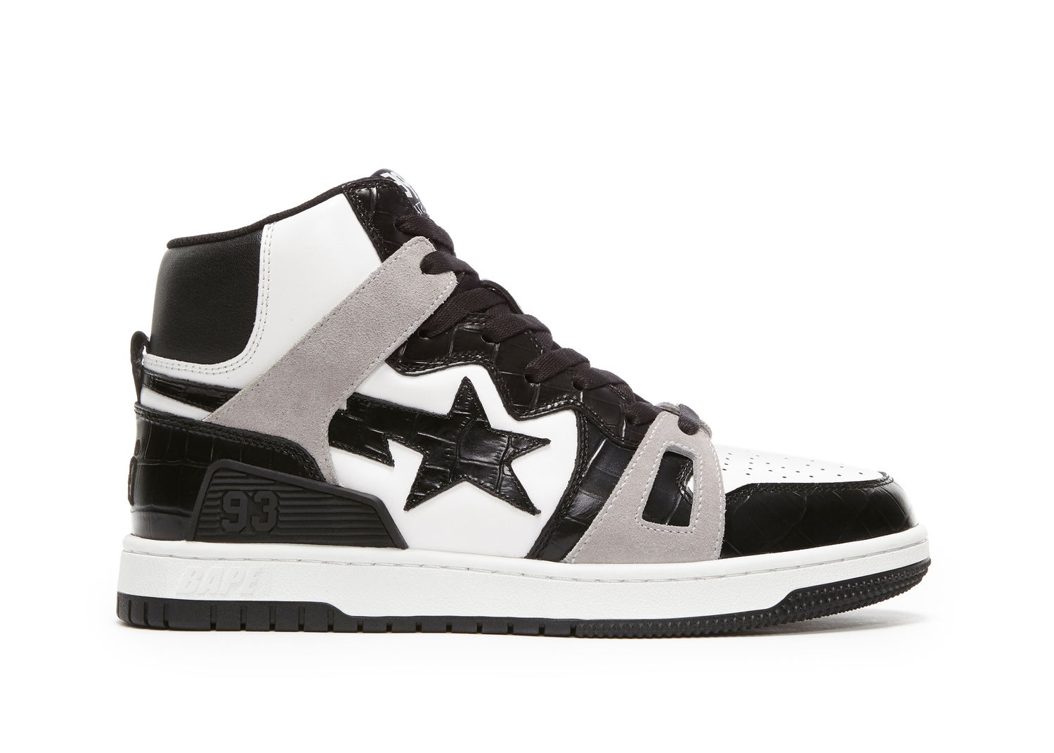 Sneakers og sko BAPE Bape Sta 93 Hi "Black Light Grey" Sort | 001FWG701035X, 0