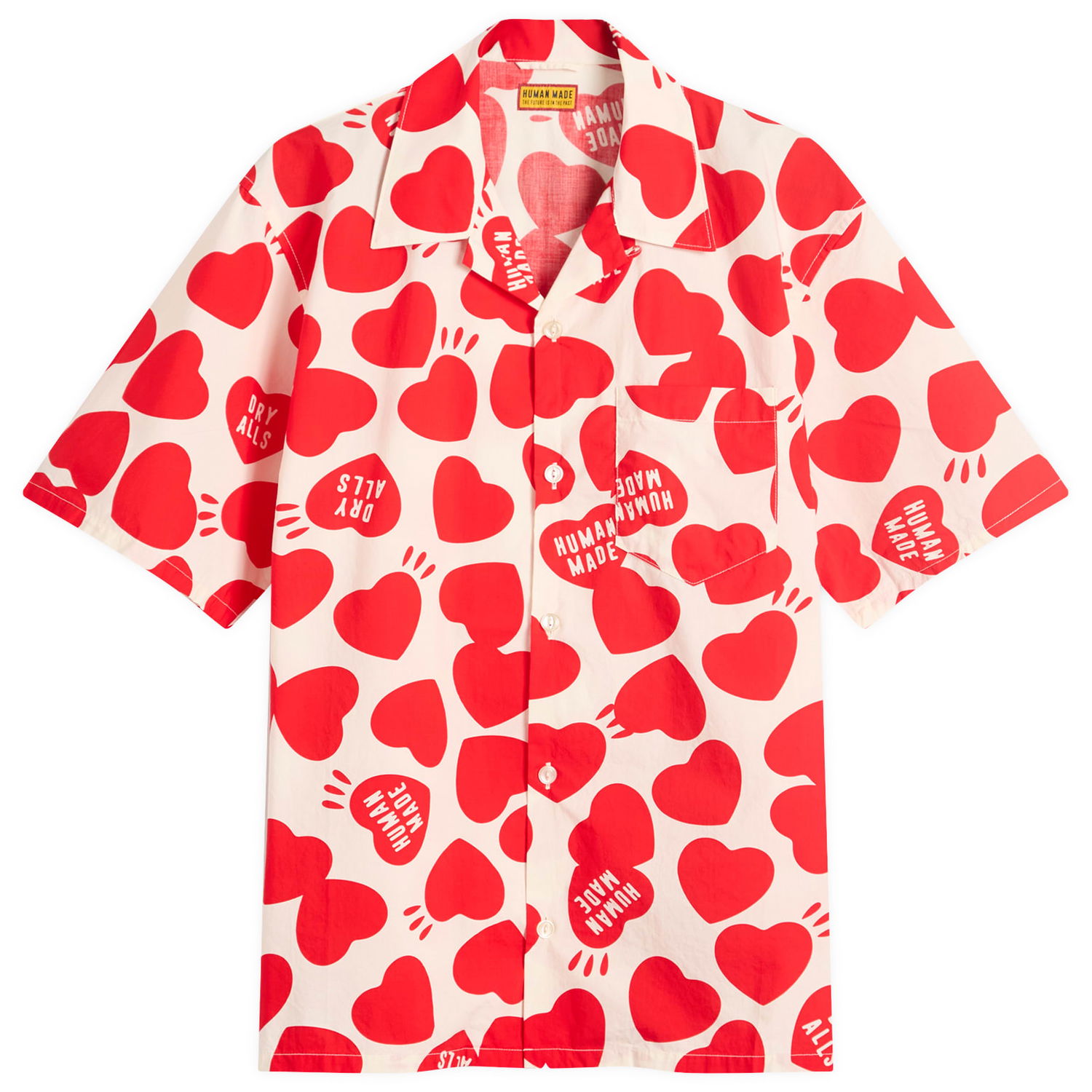 Skjorte Human Made Heart Vacation Shirt, Size Large Hvid | HM29SH026-WHT, 0