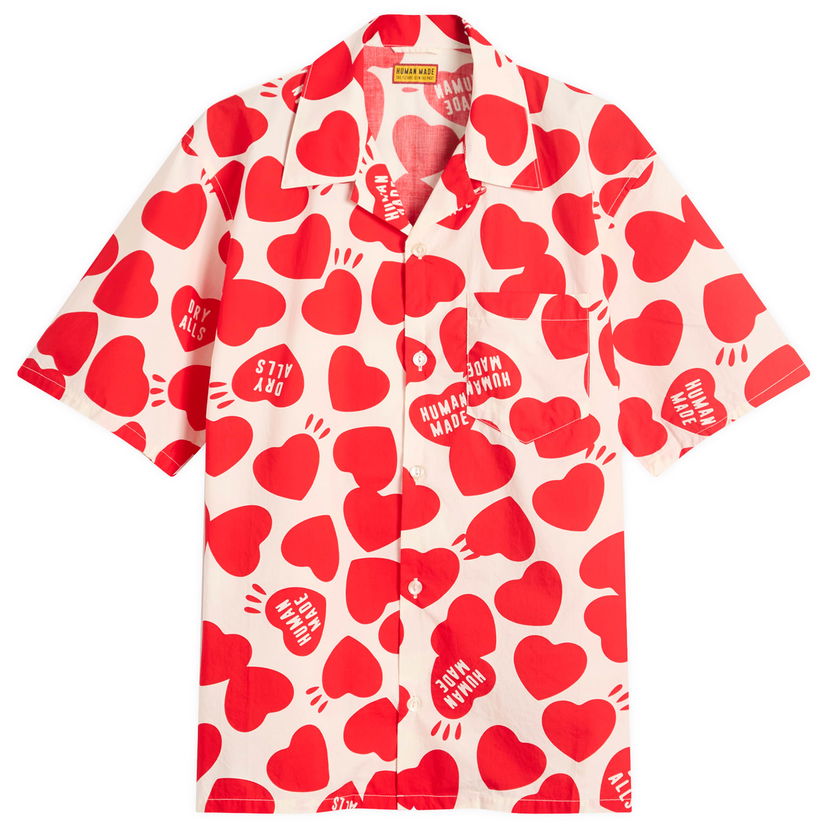 Skjorte Human Made Heart Vacation Shirt, Size Large Hvid | HM29SH026-WHT