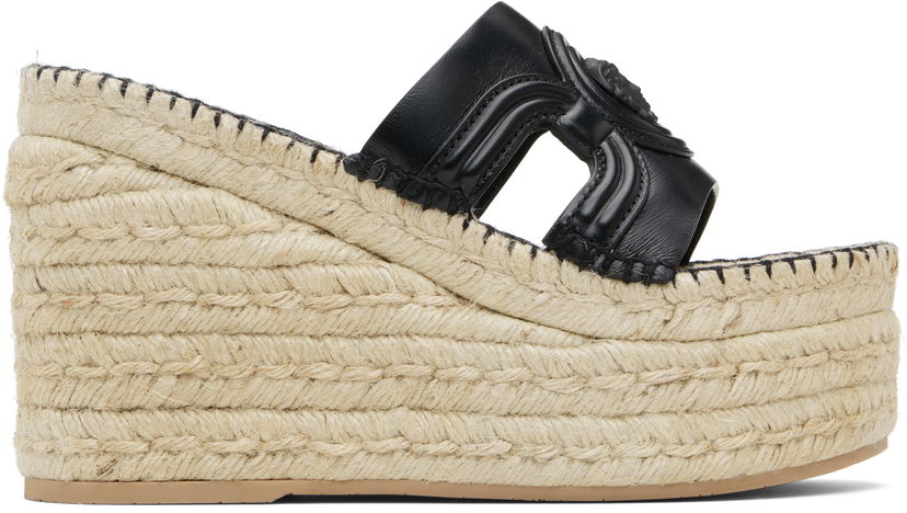 Sneakers og sko Versace Versace Medusa Platform Espadrilles Wedges Sort | 1017852_DVT2P_1B000