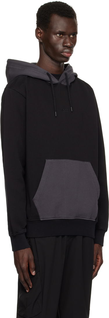Sweatshirt BOSS BOSS Embroidered Logo Hoodie Sort | 50531418, 1