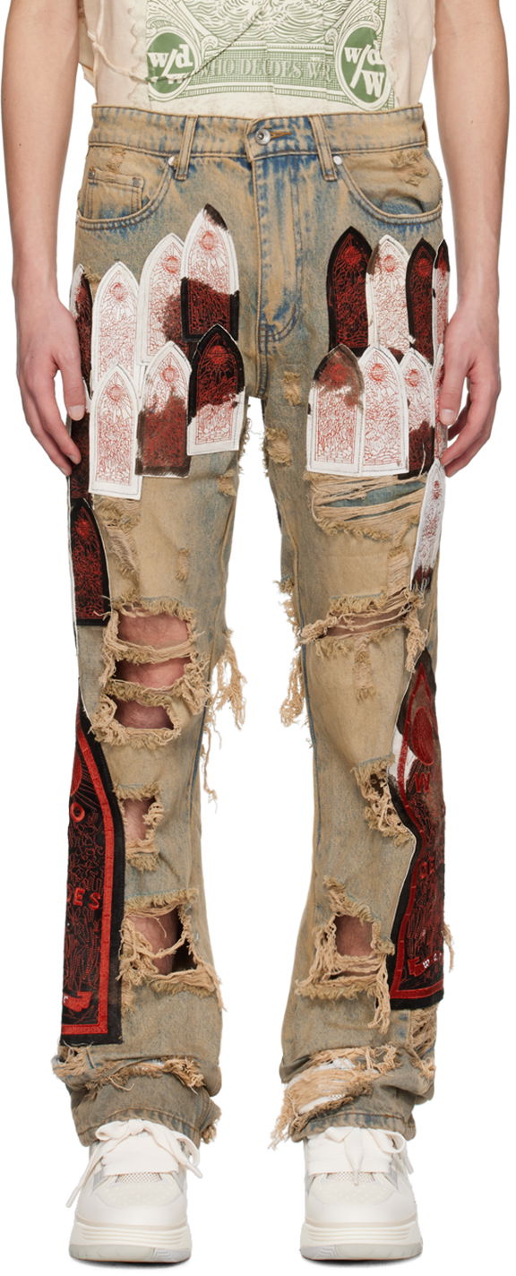 Jeans Who Decides War Sangre Patch Distressed Jeans Flerfarvet | 1120930030SS24