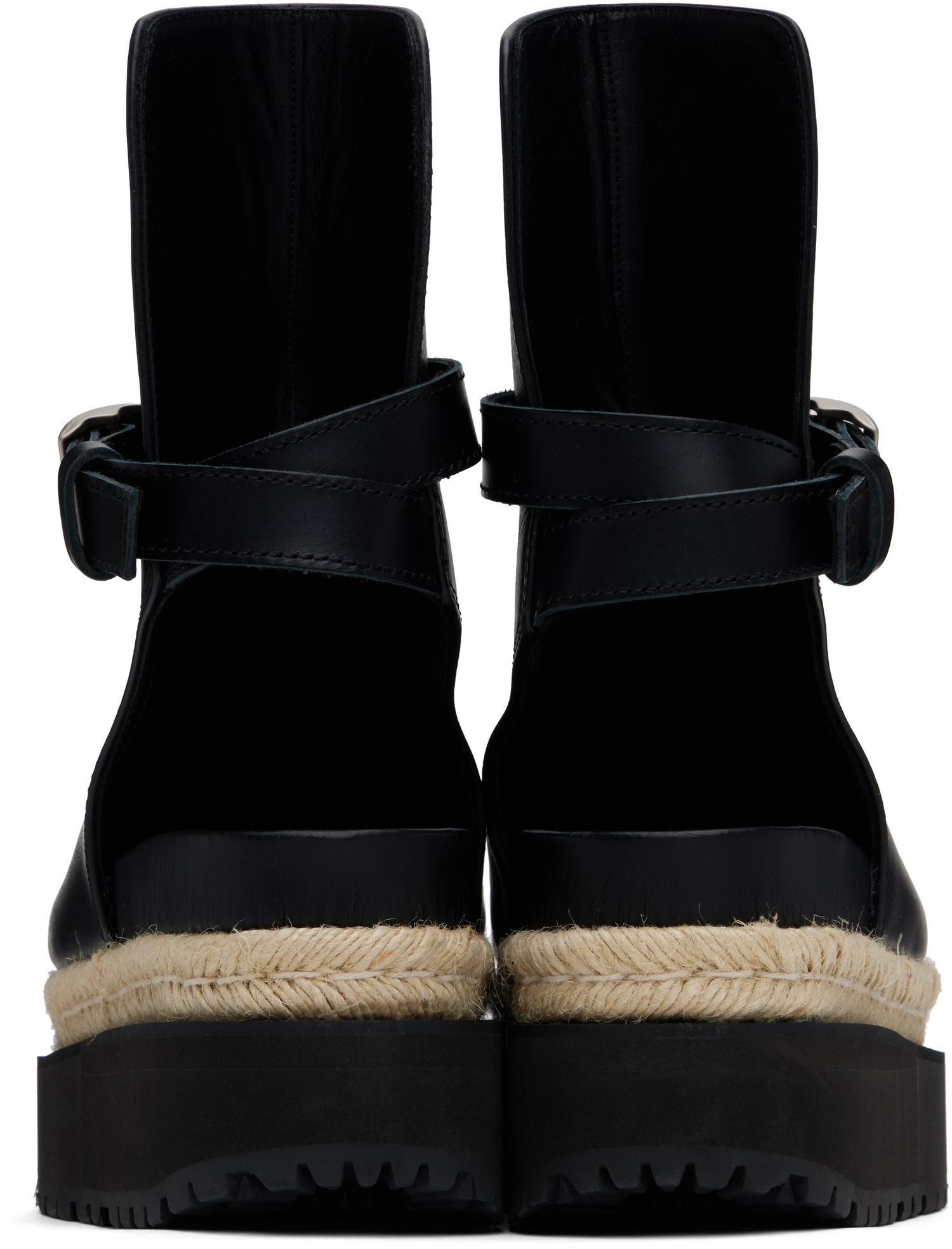 Kjole sacai sacai Jodphur Espadrille Platform Sandals Sort | 25-07919, 1