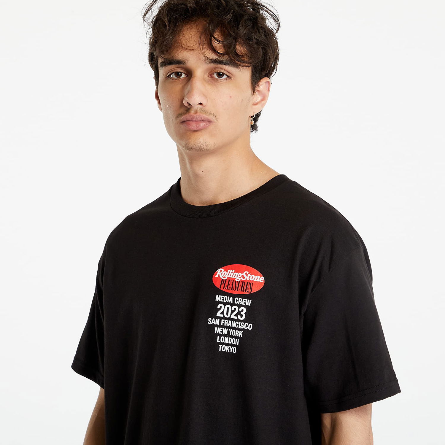 T-shirt Pleasures Rolling Stone T-Shirt Sort | P23SU056 BLACK, 1