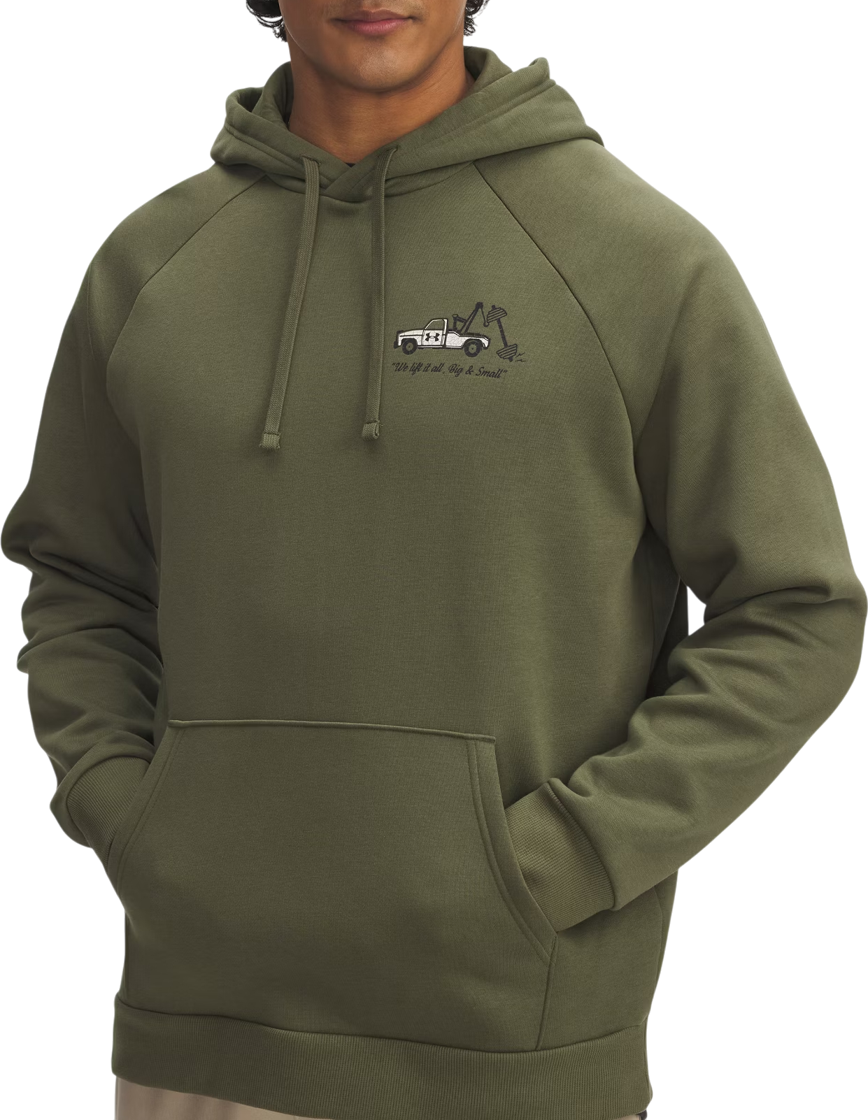 Sweatshirt Under Armour Rival Fleece Hooded Sweatshirt with 'We lift it all' Design Grøn | 6003955-390, 0