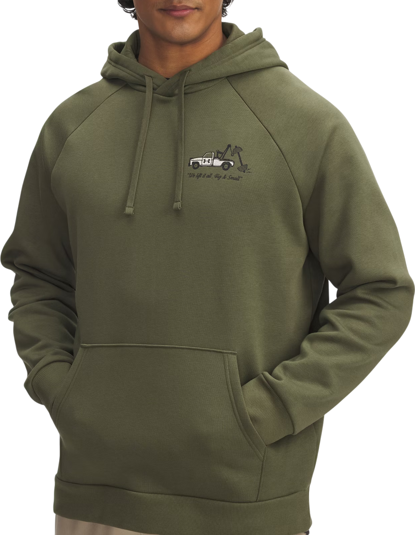 Sweatshirt Under Armour Rival Fleece Hooded Sweatshirt with 'We lift it all' Design Grøn | 6003955-390