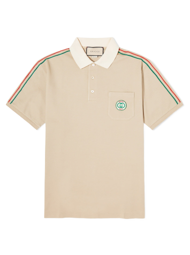 Polo skjorte Gucci Pocket Logo Taped Polo Tee Beige | 753078-XJFTN-2219